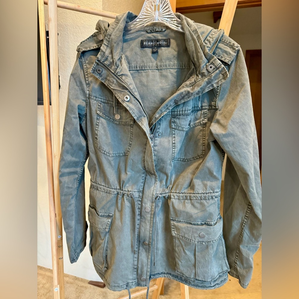 Olive Green Utility Jacket - Distressed style - Women’s medium